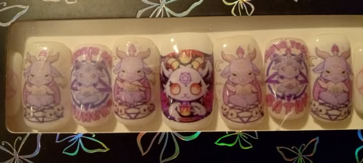 M square white demon nails